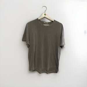 Buck Mason Mens L Tee Faded Gray Wash Loose Thread Made in USA